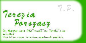 terezia porszasz business card